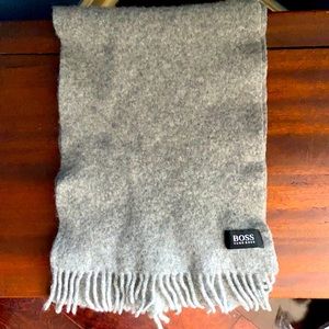 Vintage Hugo Boss Grey Wool Scarf